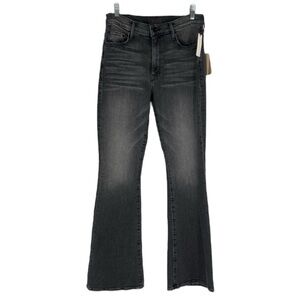 Mother The Weekender Dark Denim High Waist Flare Jeans in Wanted Black 30 NWT